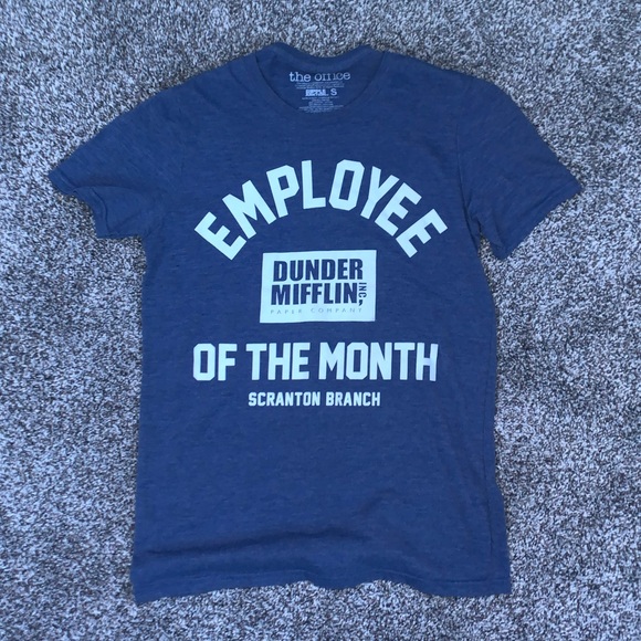 The Office “Employee of the Month” Shirt Tee Adult Small Dunder Mifflin Blue - Picture 2 of 5
